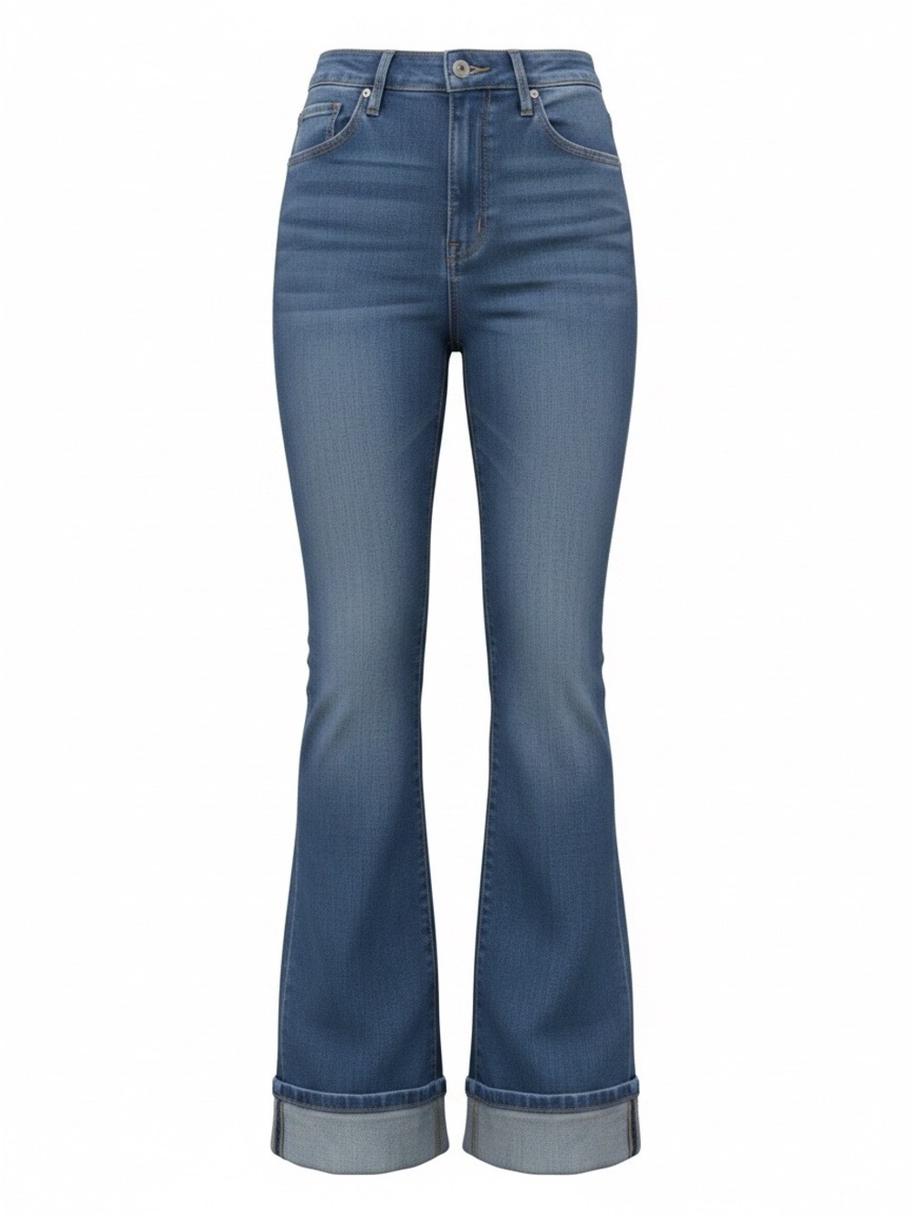 Good American Medium Blue Flare Jeans